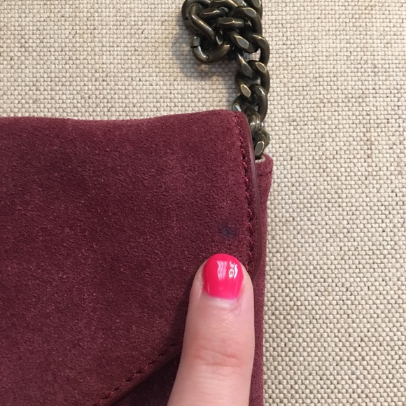 J. Crew Aubergine Suede Clutch w/ Shoulder Strap - Picture 3 of 8